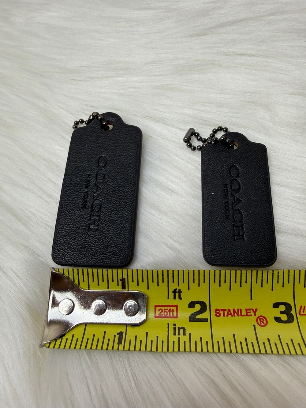 Coach Leather Bag Tags in Black and Dark Green - Set of 4 - Picture 7 of 8